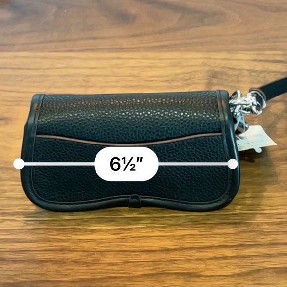 🎄COACH Coachtopia Mini Wavy Black and Silver Leather Hand Bag - Picture 7 of 9